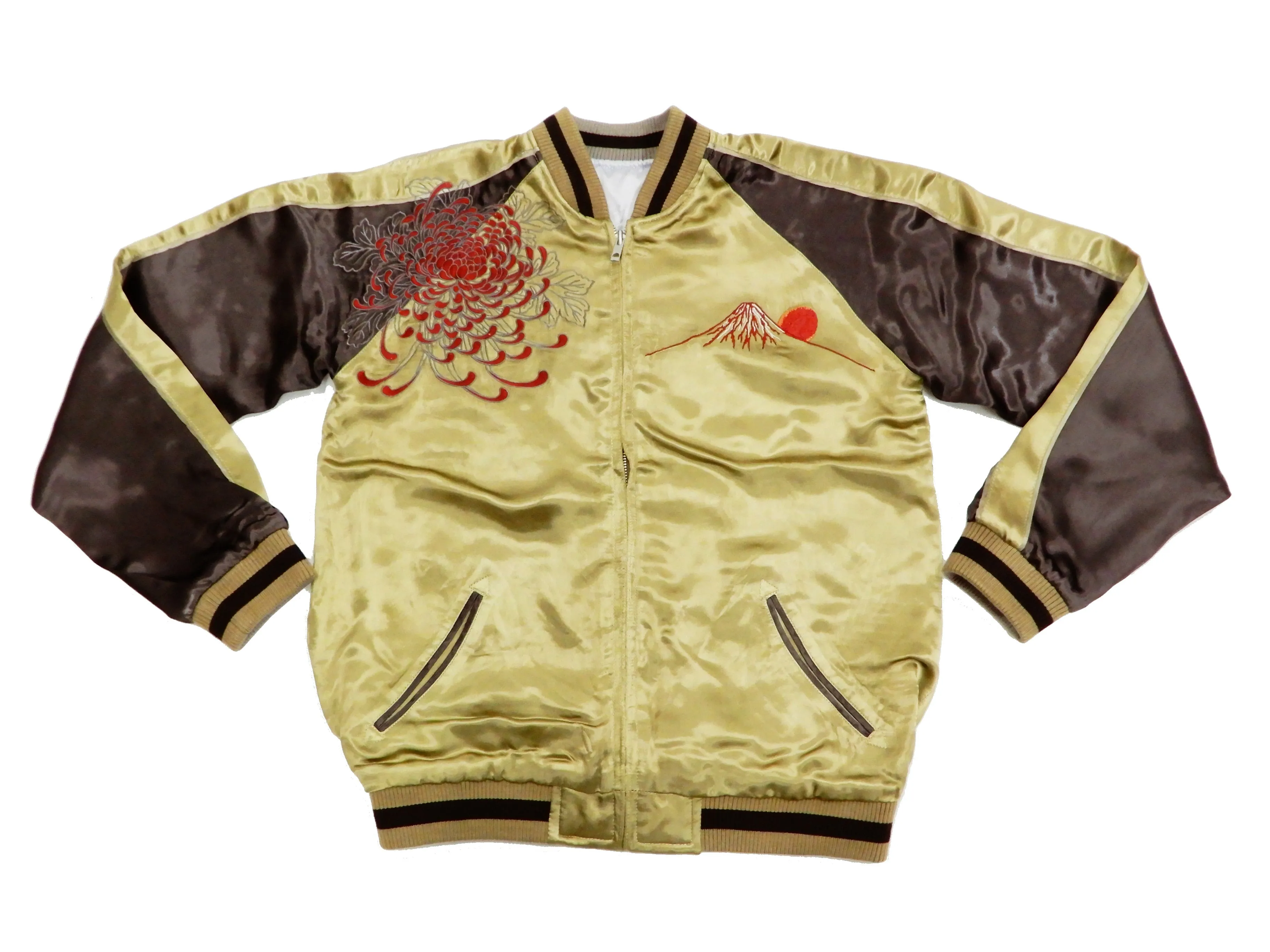 Hanatabi Gakudan Men's Japanese Souvenir Jacket Kintaro and the Giant Carp Sukajan Script SSJ-518