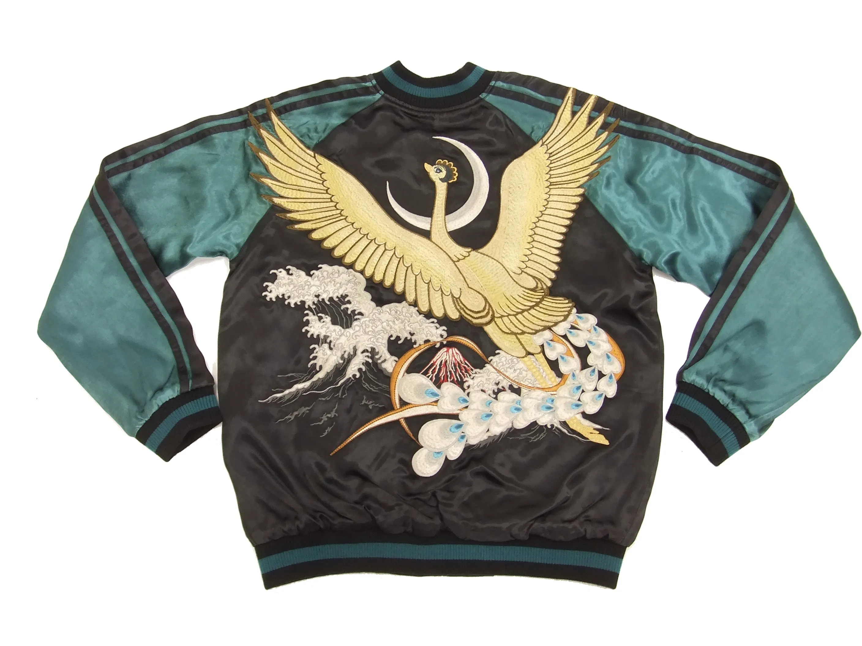 Hanatabi Gakudan Men's Japanese Souvenir Jacket Phoenix Hi no Tori Sukajan Script TZSJ-002