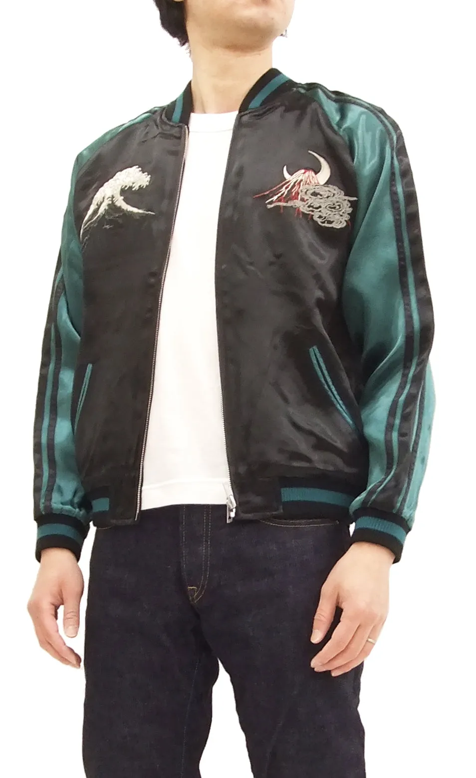 Hanatabi Gakudan Men's Japanese Souvenir Jacket Phoenix Hi no Tori Sukajan Script TZSJ-002