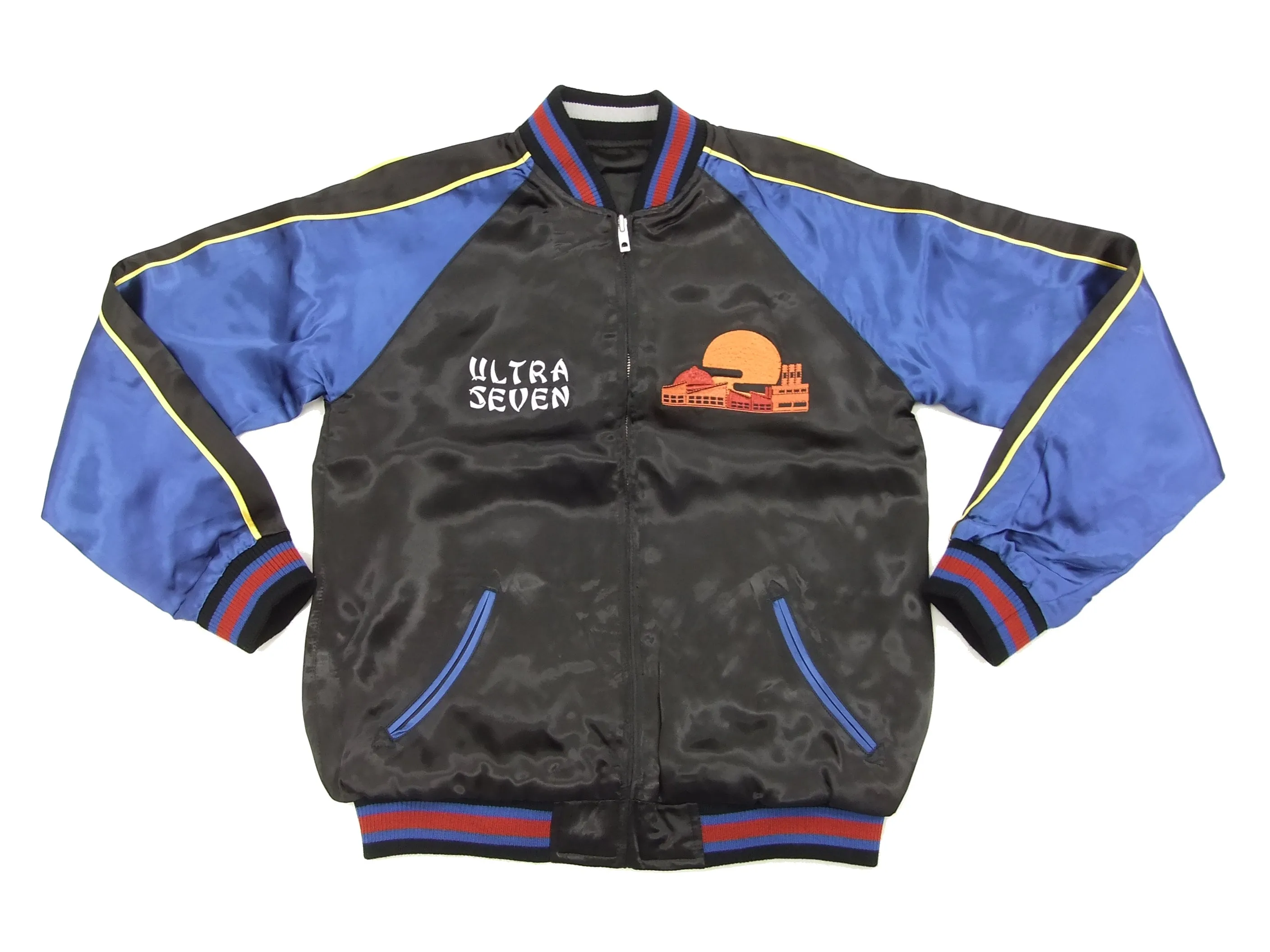 Hanatabi Gakudan Men's Japanese Souvenir Jacket Ultra Seven Alien Metron Sukajan Script ULSJ-010