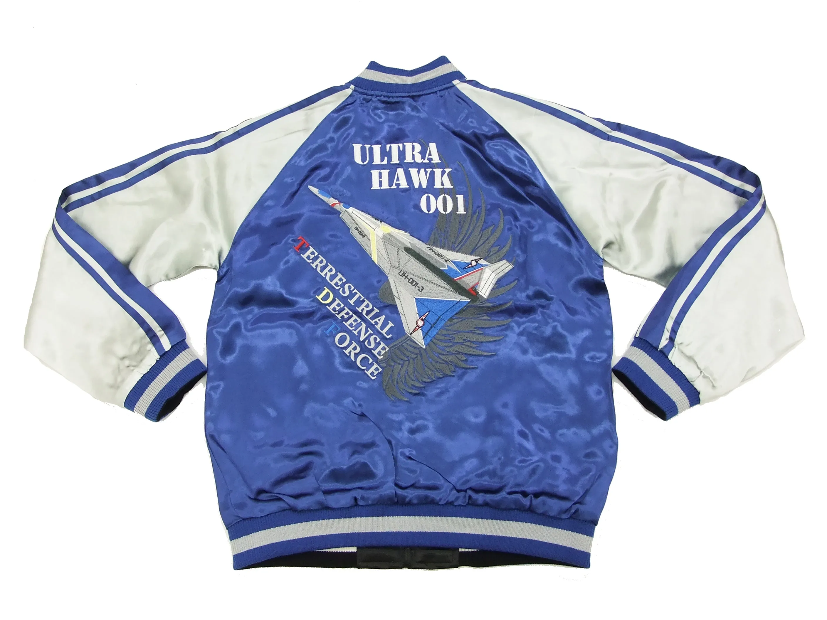 Hanatabi Gakudan Men's Japanese Souvenir Jacket Ultra Seven Ultra Hawk No.1 Sukajan Script ULSJ-011