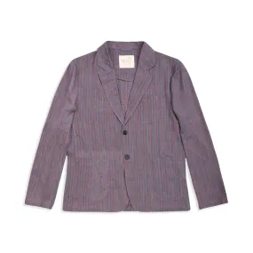 Hugh Handwoven Blazer - Stripe Red