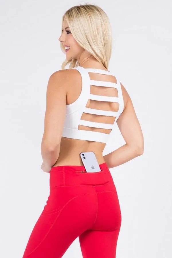 Lattice Open Back Activewear Sports Bra