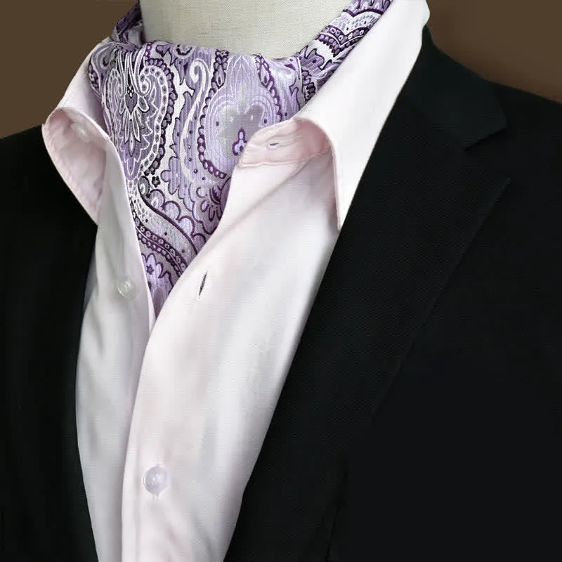 Lavender Leisure Prom Gents Floral Ascot Paisley Cravat