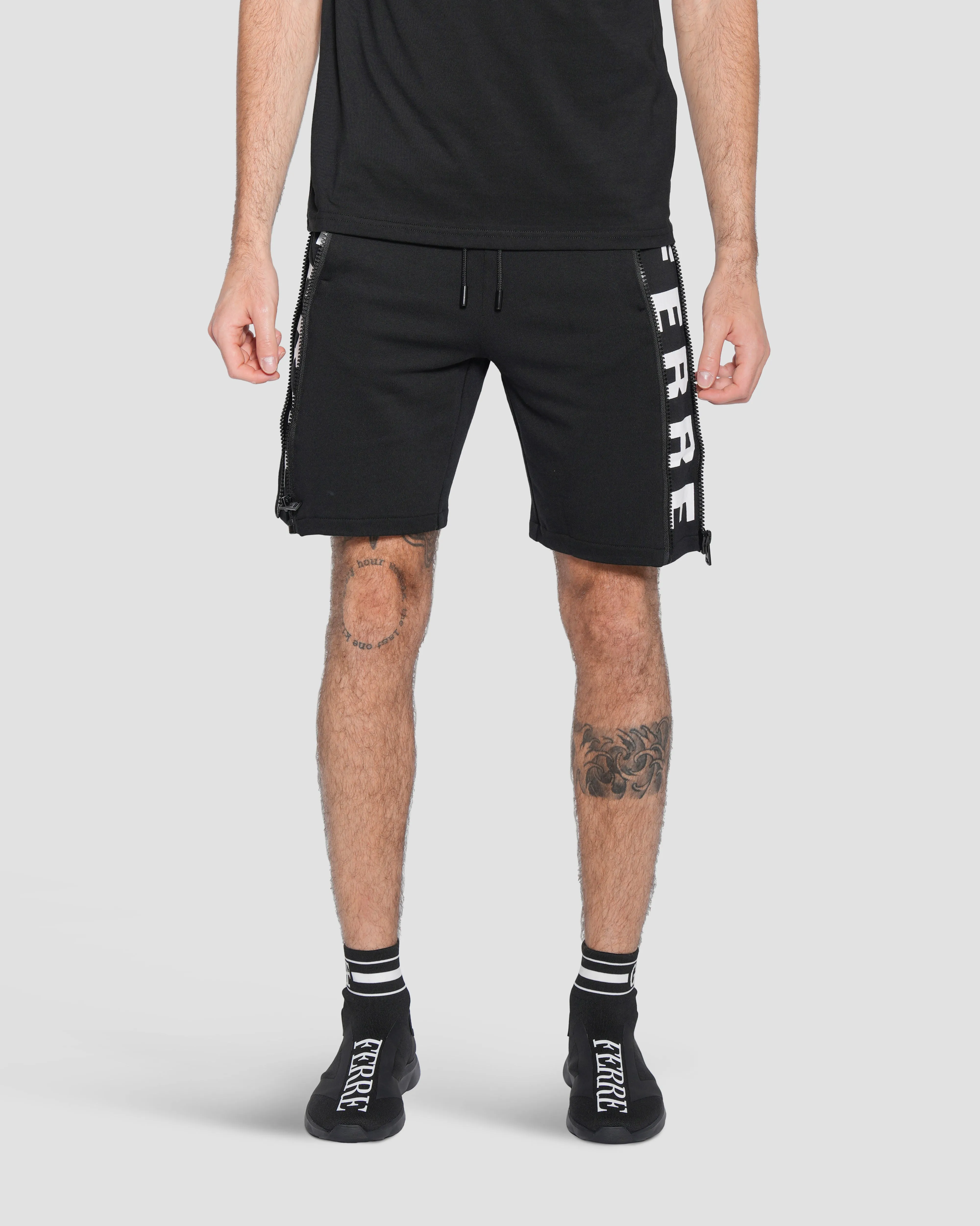 Logo Print Zip Leg Shorts