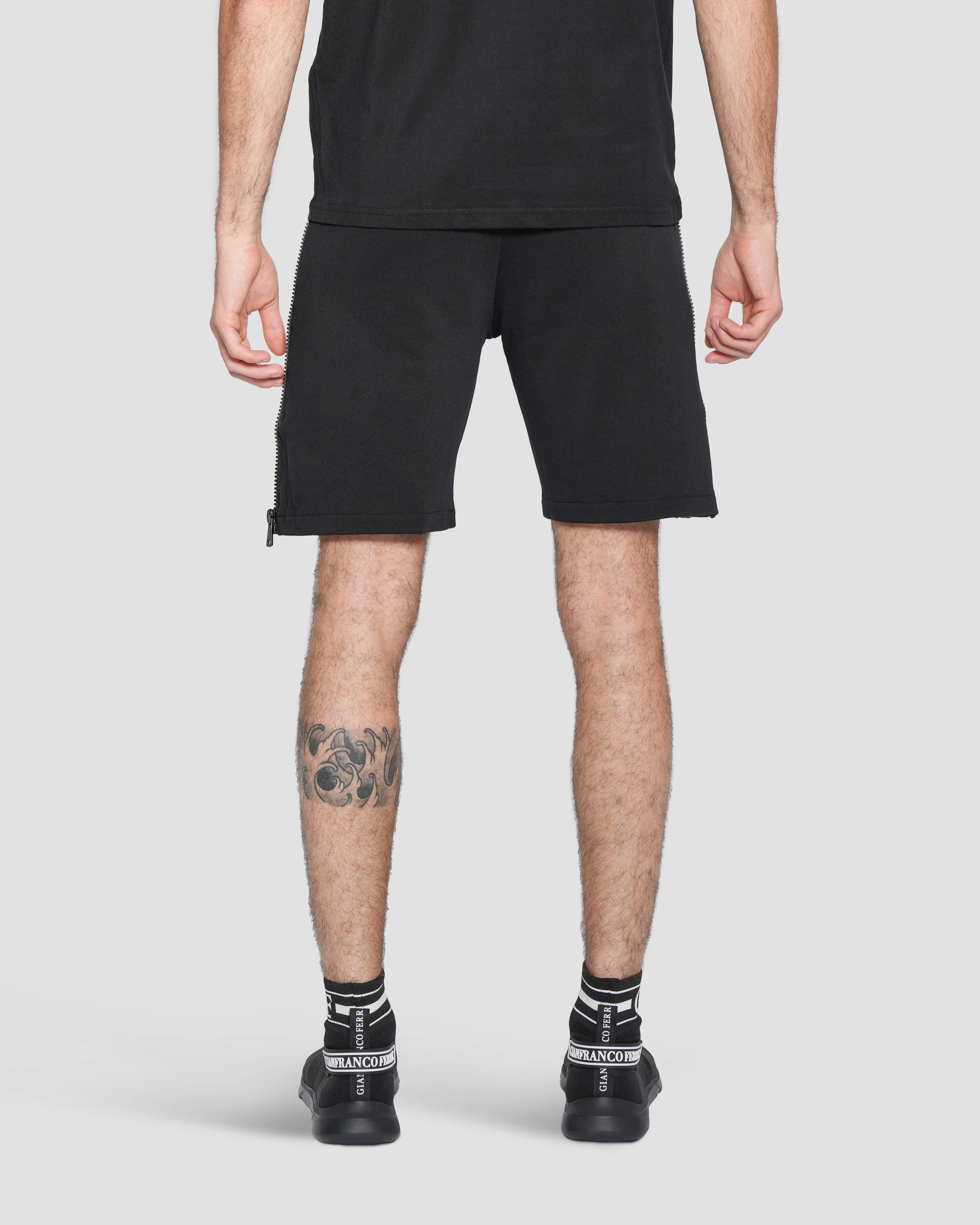 Logo Print Zip Leg Shorts