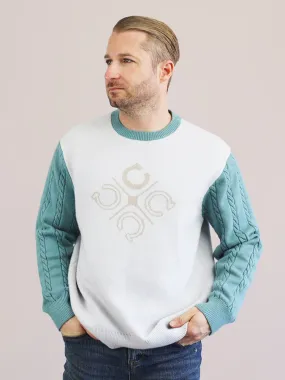 Men's Cable Knit Sleeves Jumper