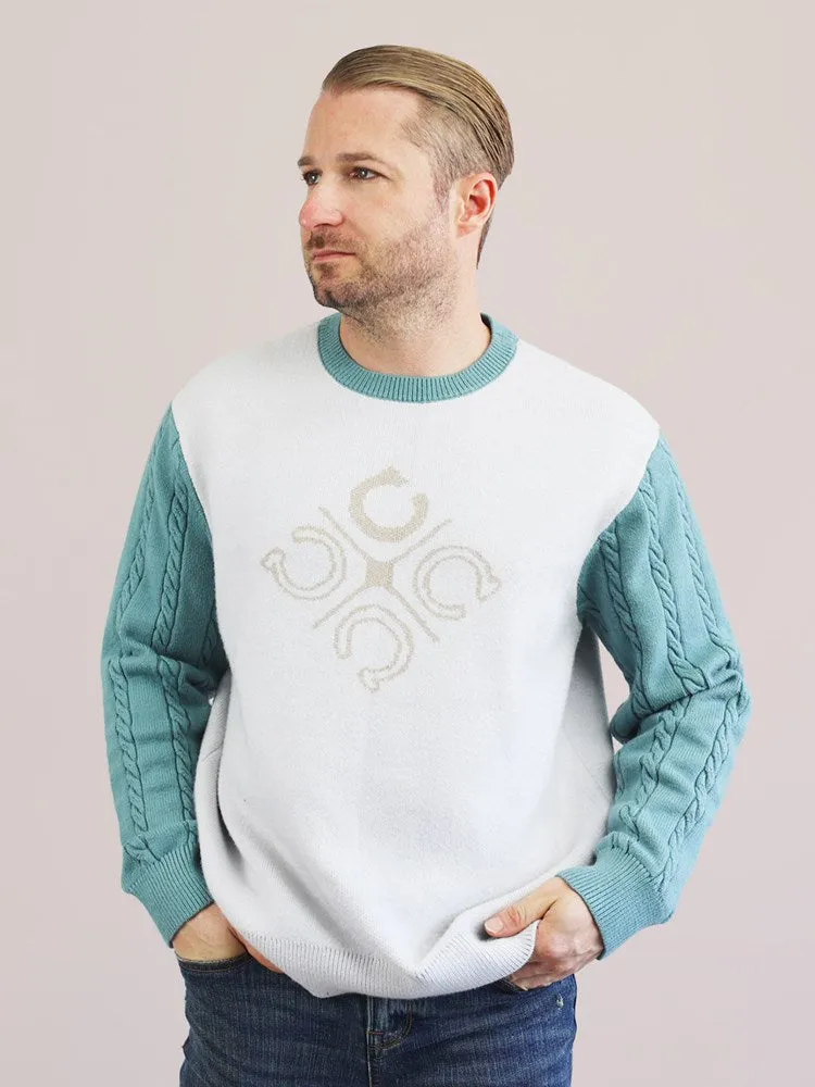 Men's Cable Knit Sleeves Jumper