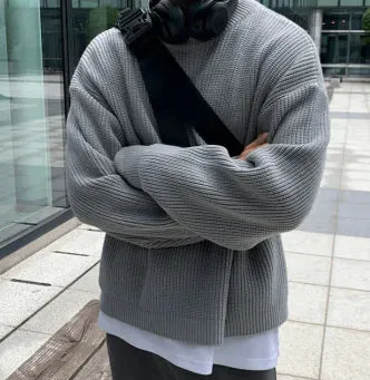 Mens Casual Oversized Knitted Sweater