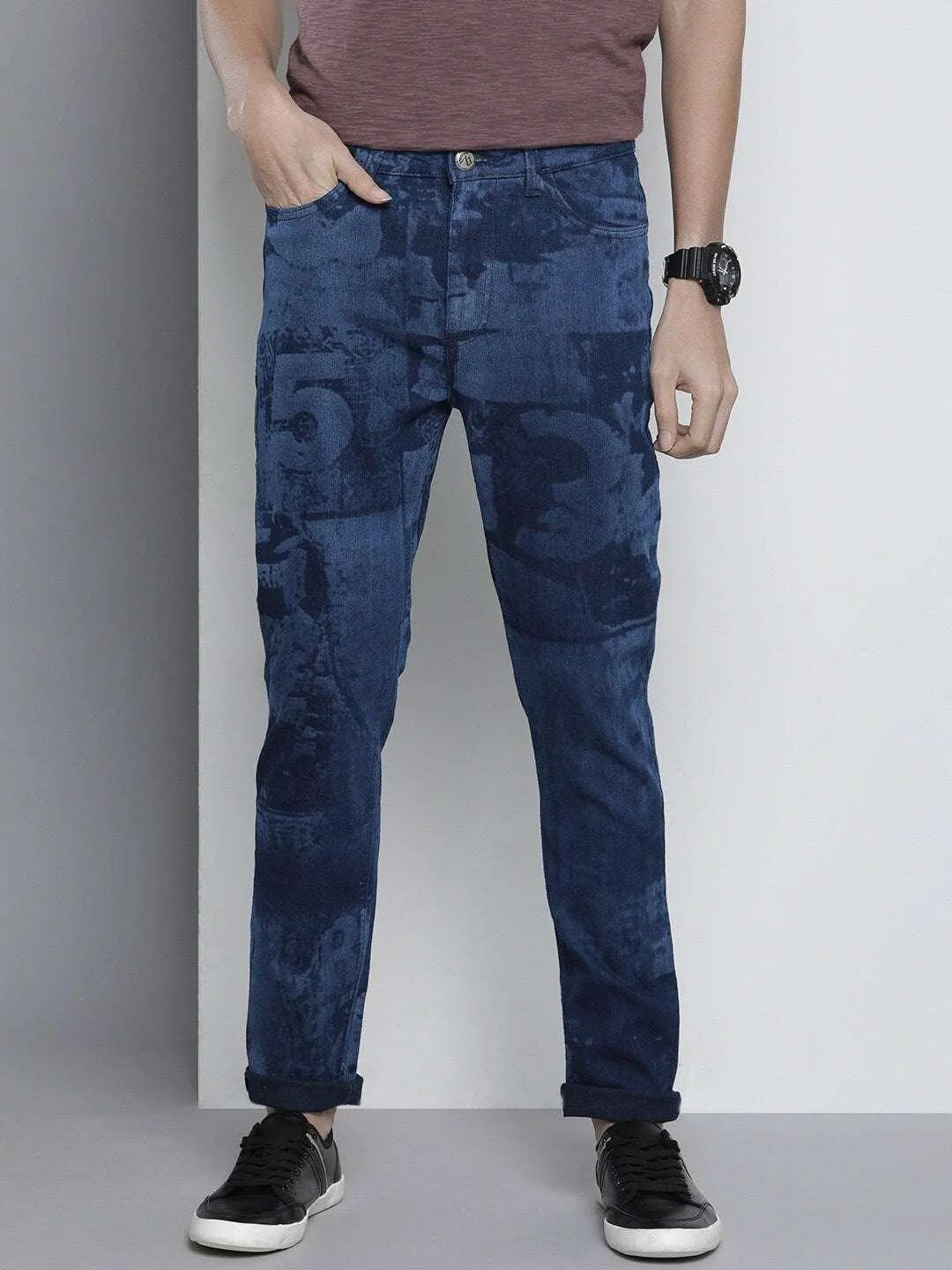 Men's Laser Printed Jeans