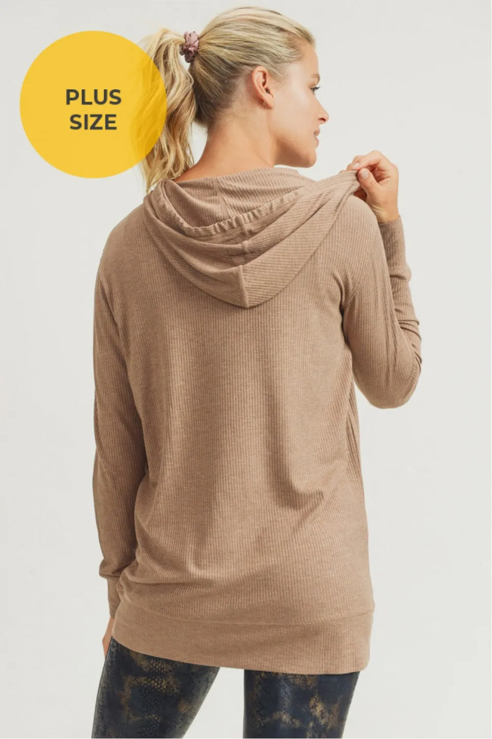 Mono B Kangaroo Pocket Rib Top AT2875 Plus