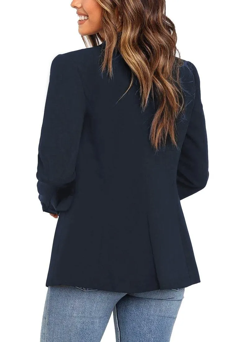 Navy Notch Lapel Double-Breasted Blazer