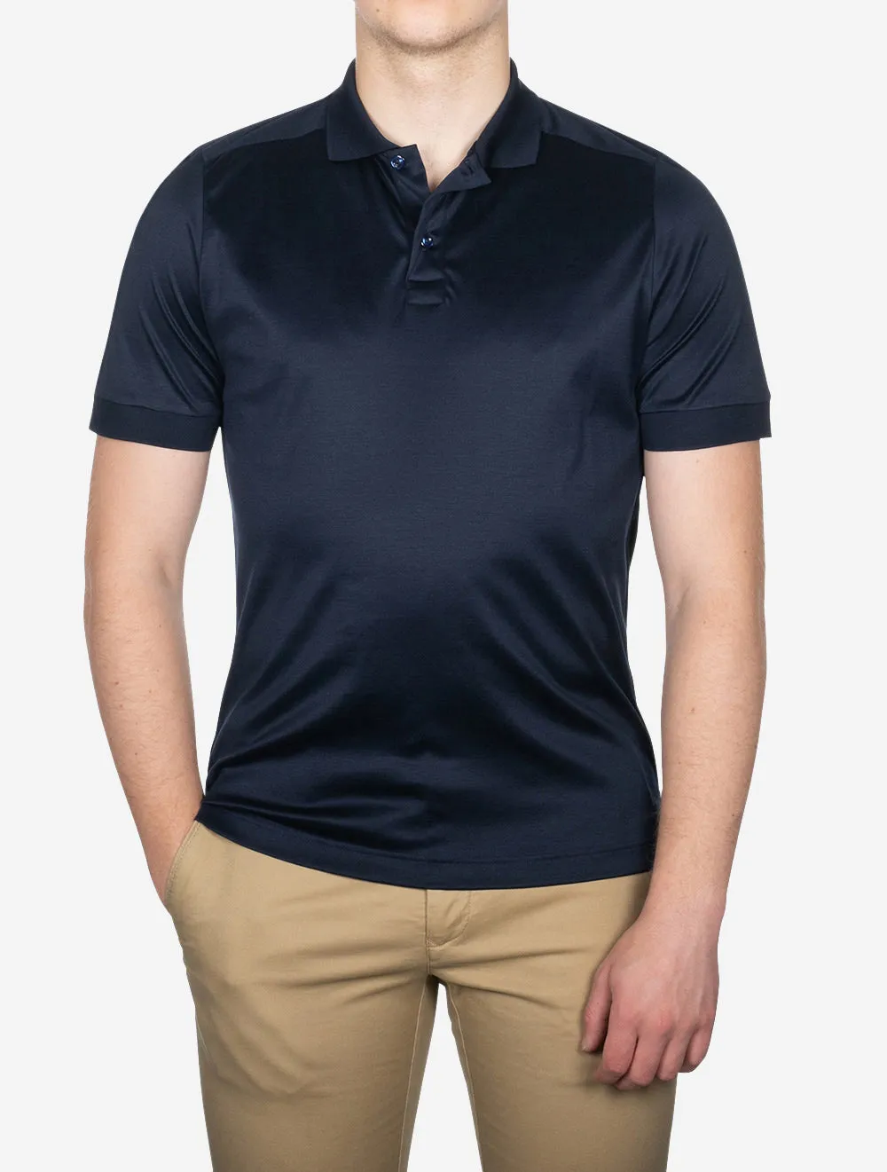 Navy Short Sleeve 2 Button Polo