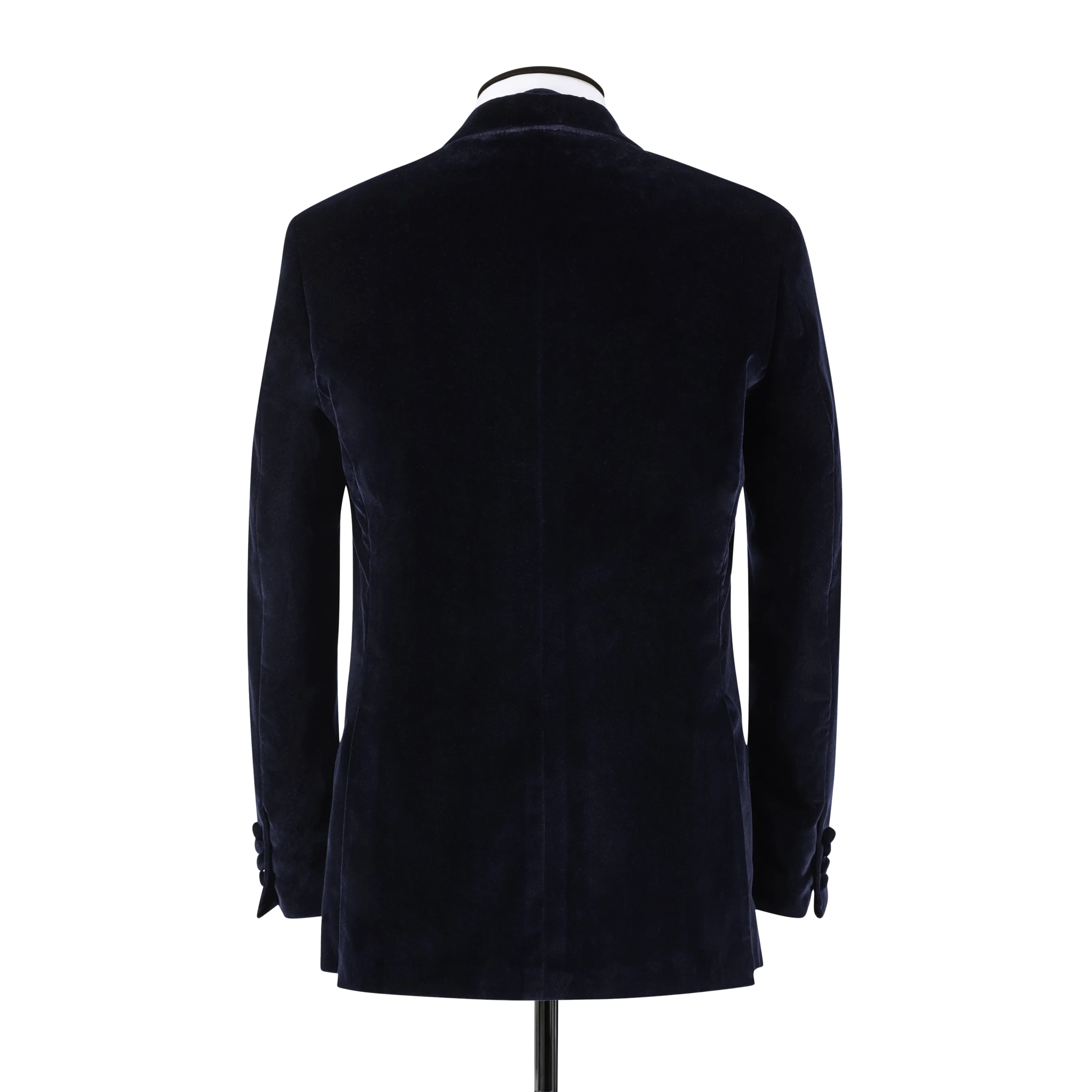 Peak Lapel Jacket in Midnight Blue Velvet