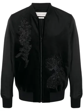 Sequin-Embellished Floral Bomber