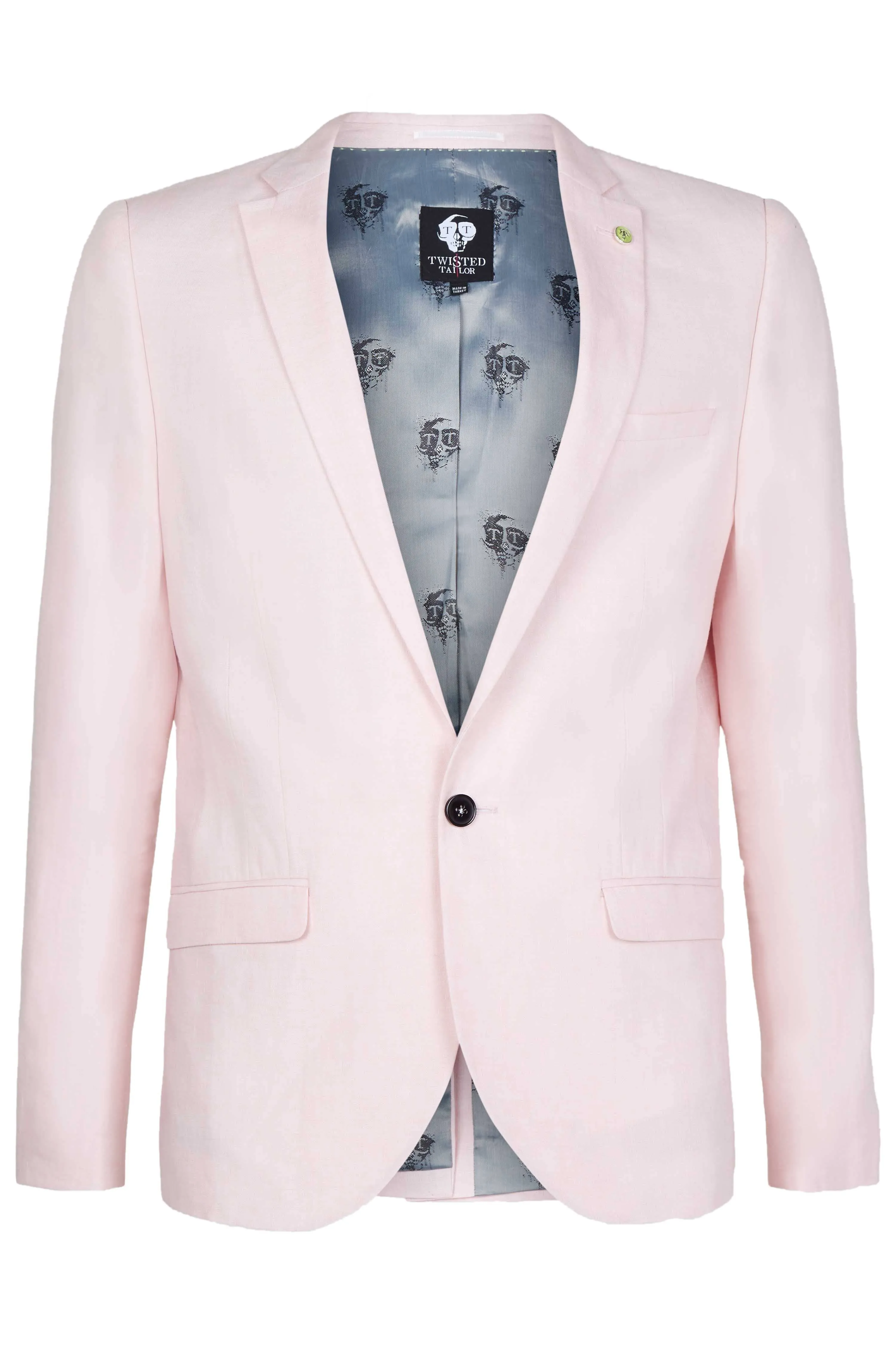 Shades Skinny Fit Pink Linen Jacket