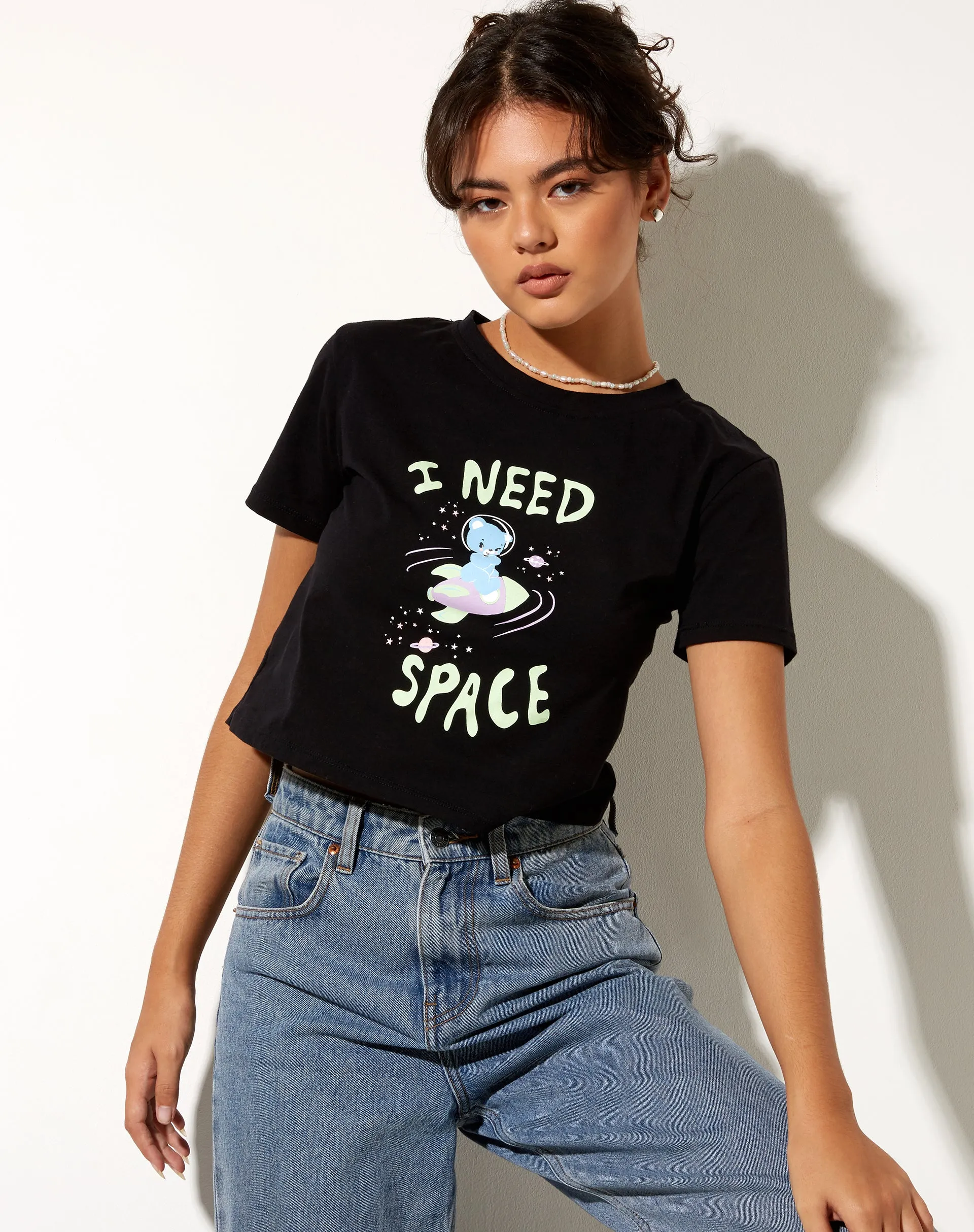 Shrunk Tee in Black I Need Space