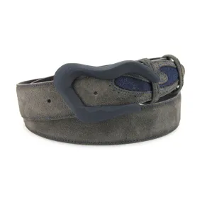 Silverado Dark Grey Suede Denim Insert Swirl Belt