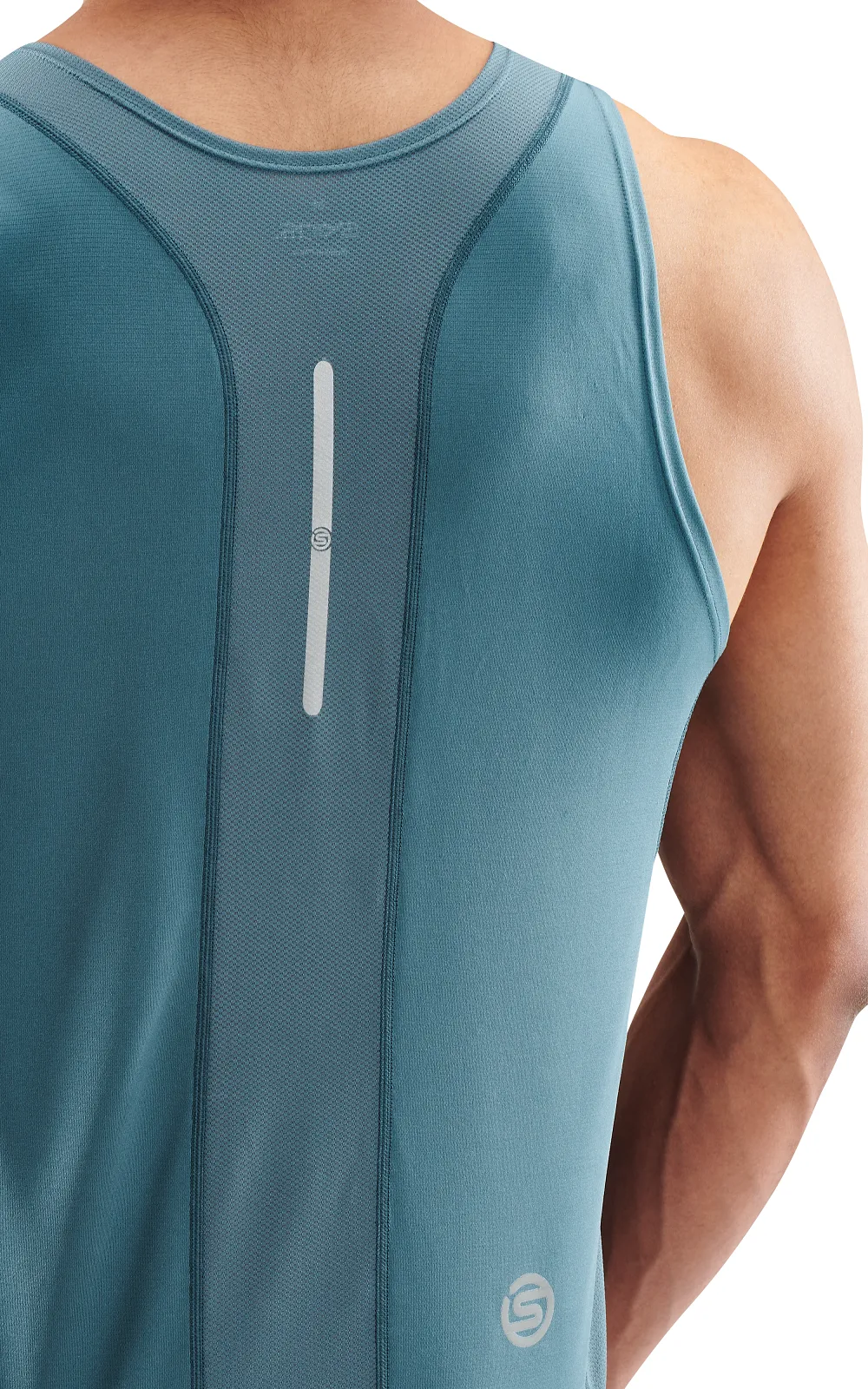 SKINS Men's Activewear Singlet 3-Series - Blue Grey