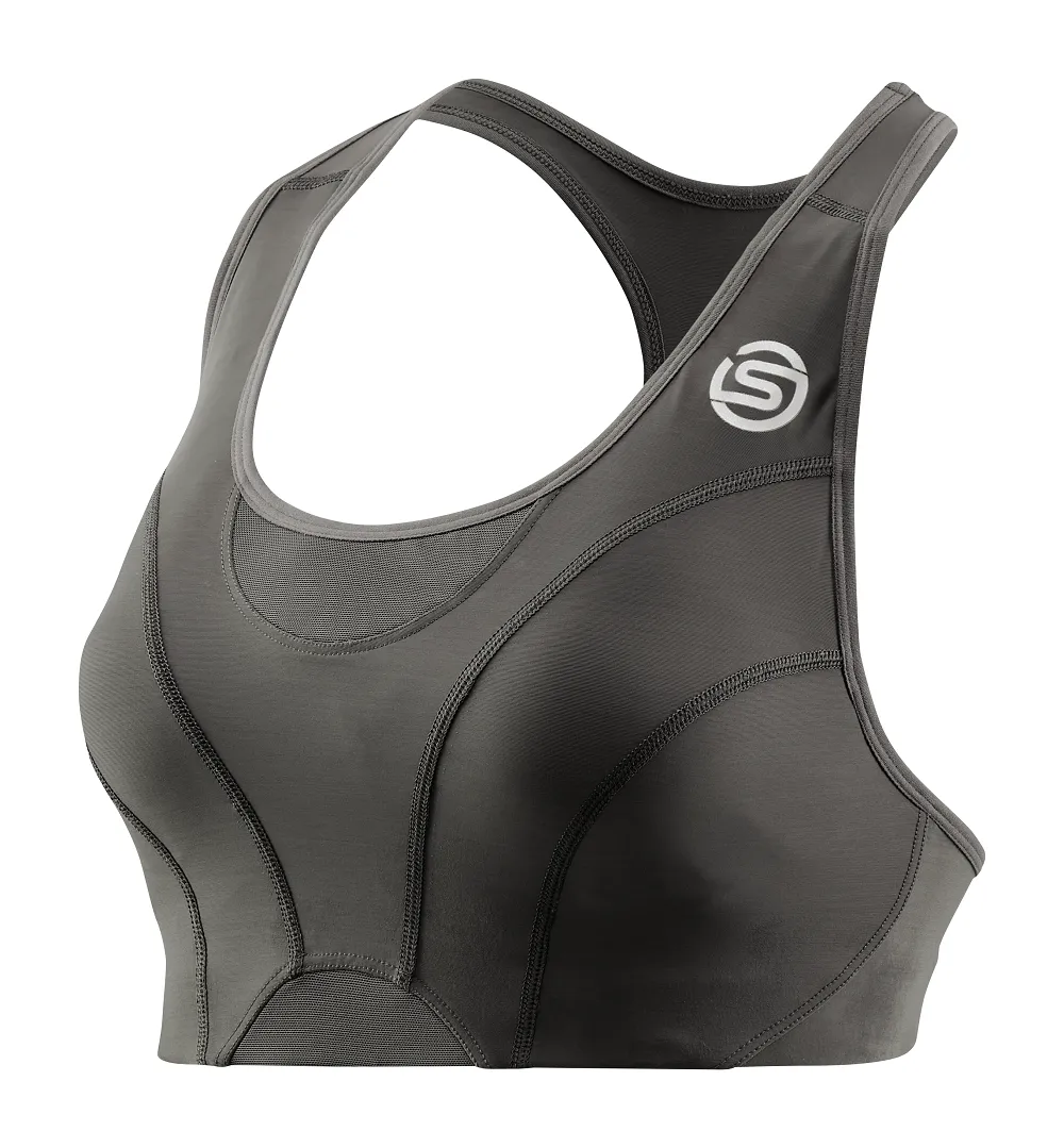 SKINS Women's Activewear Hi-Impact Bra 3-Series - Charcoal