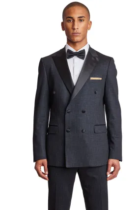 Soho DB Peak Tux Jacket - slim - Black Charcoal Knit