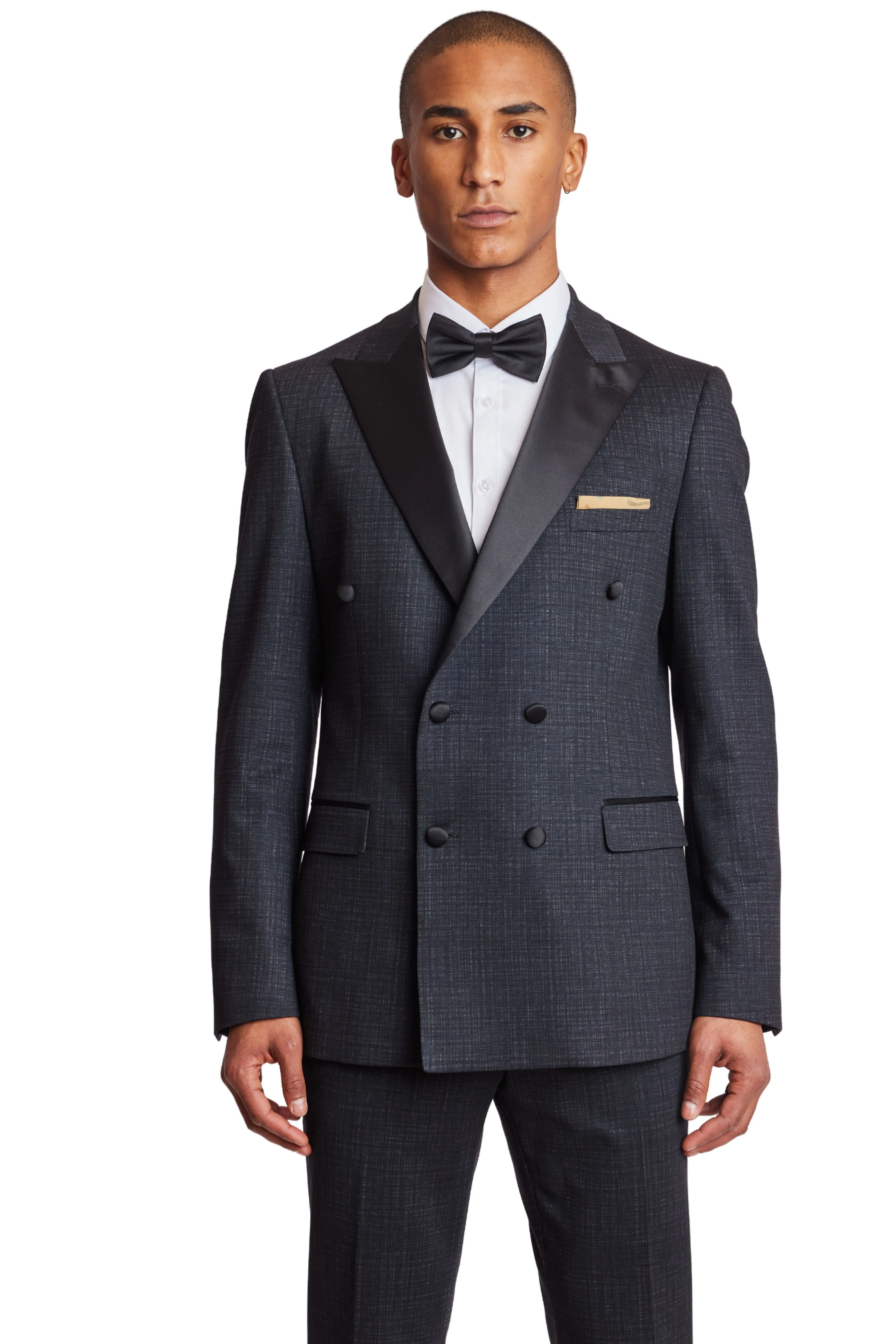 Soho DB Peak Tux Jacket - slim - Black Charcoal Knit