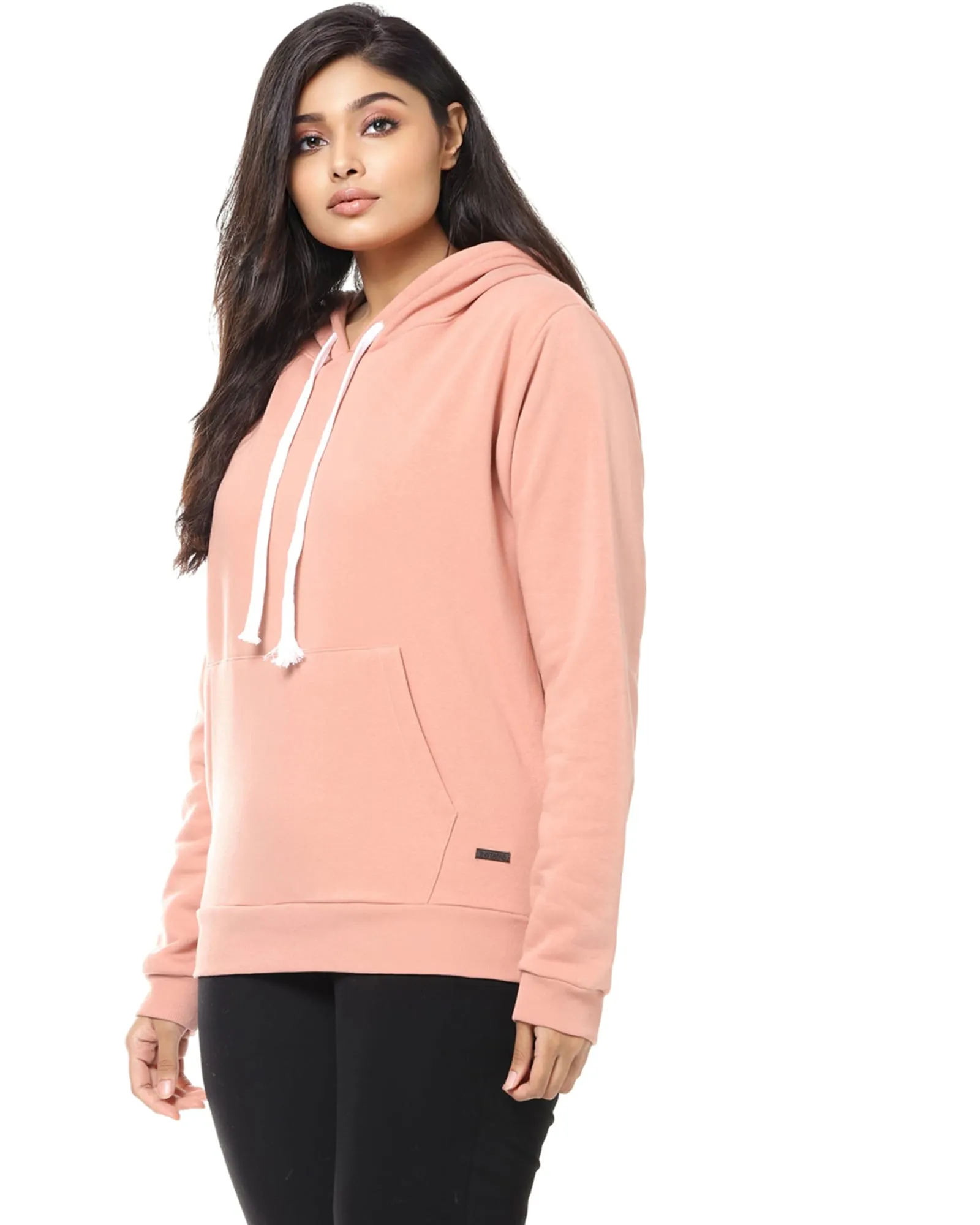 Solid Hooded Sweatshirt | Pink