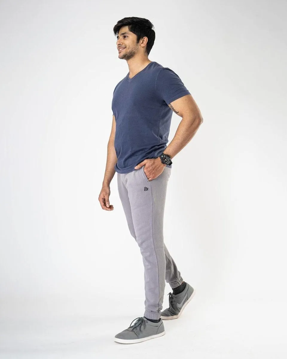 Solid Men's Grey Athleisure Joggers