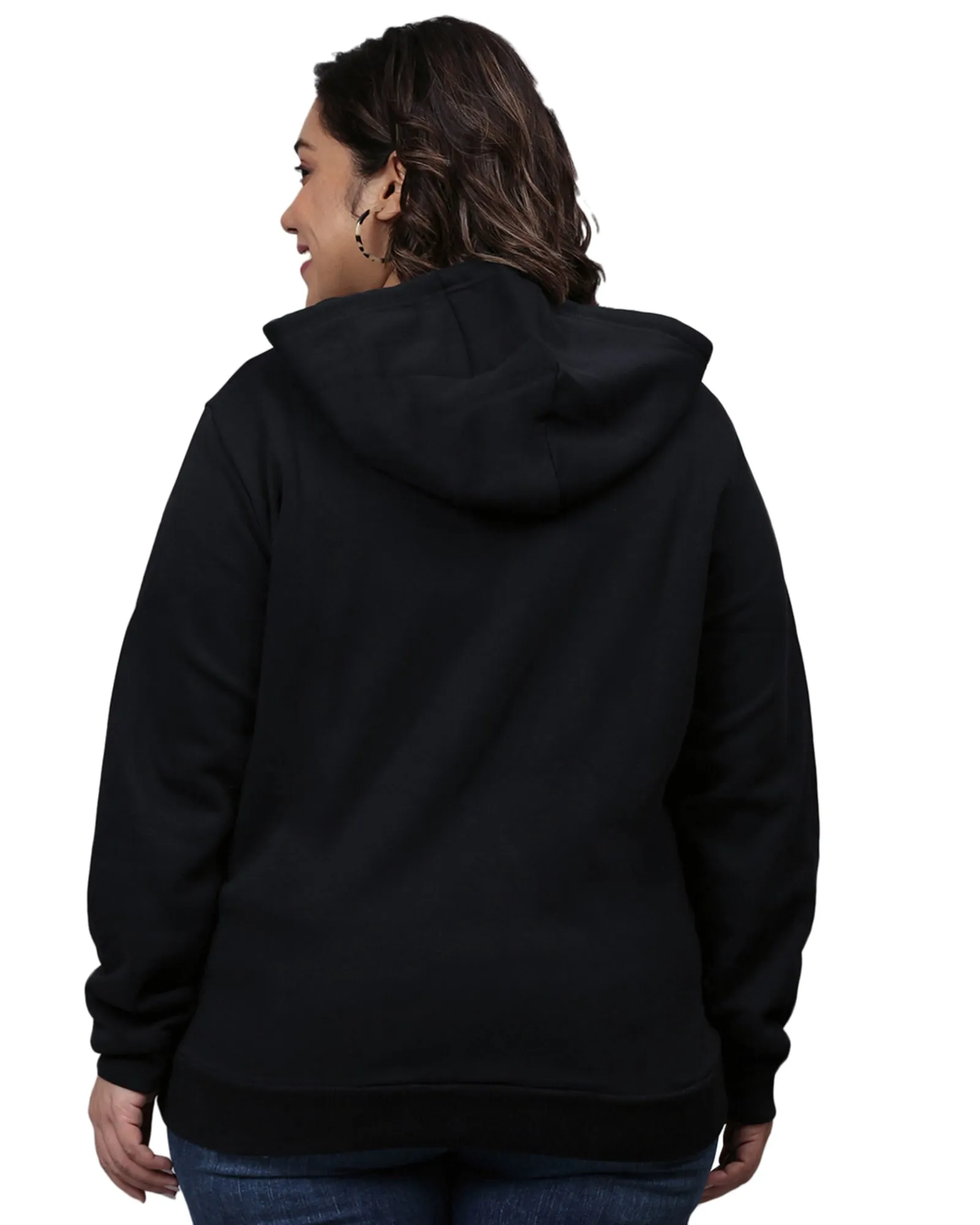 Solid Stylish Casual Hooded Sweatshirt | Black