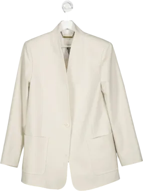 Ted Baker Beige Amberot Single Breasted Collarless Blazer UK L