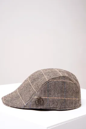 TED - Tan Tweed Check Flat Cap