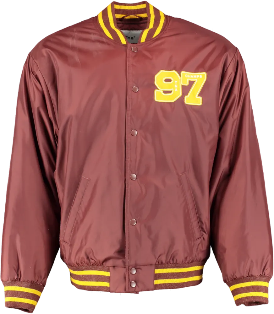 Tna Brown Stadium Jacket - Varsity Inspired Bomber Jacket UK L