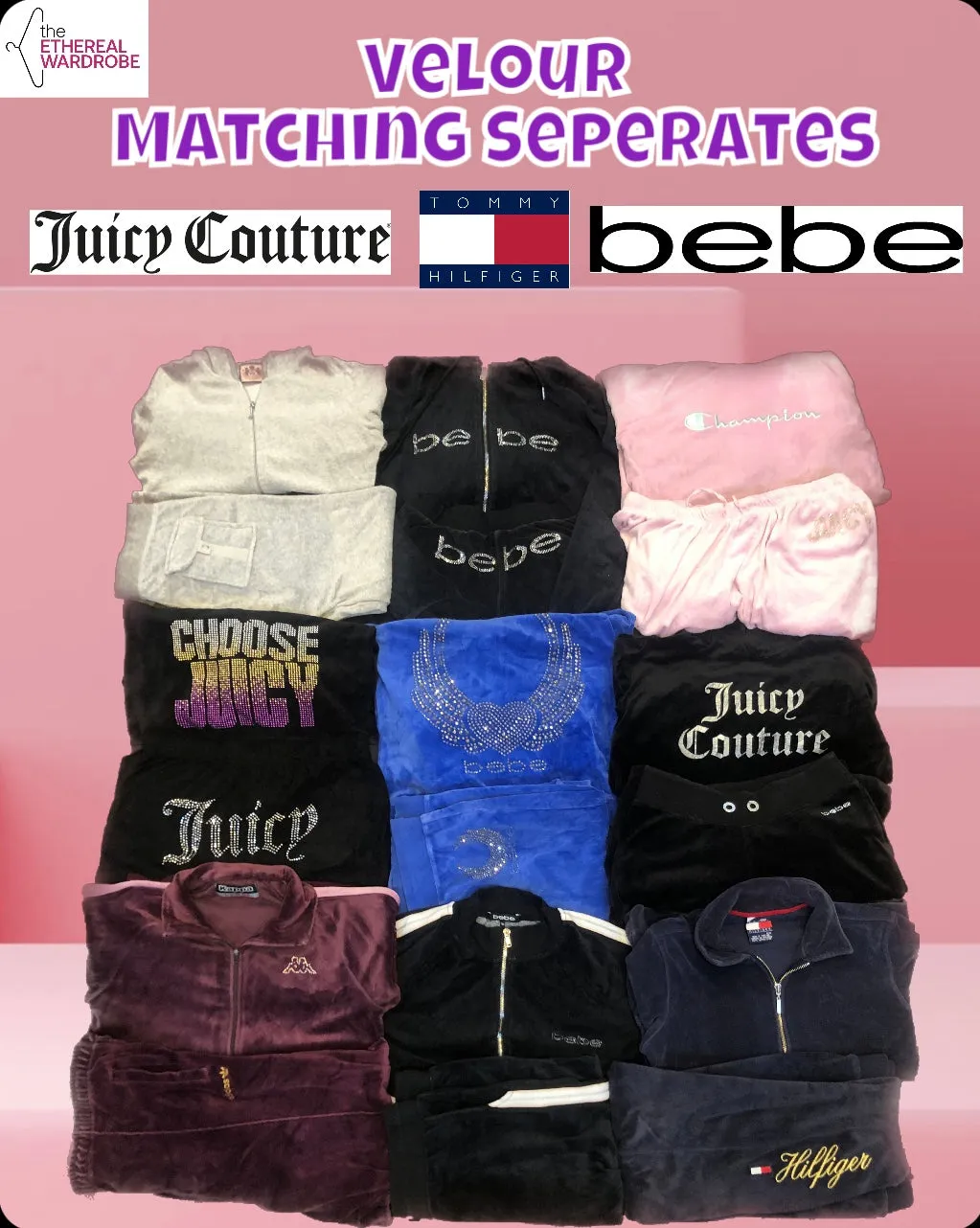 Velour Track Matching Seperates Juicy Couture, Bebe, Tommy Hilfiger and other brands