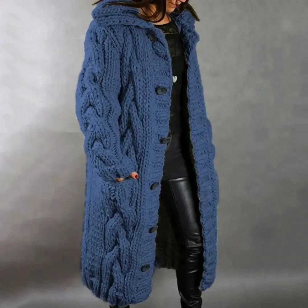 Womens Gallanto Cosy Cable Knit Long Cardigan